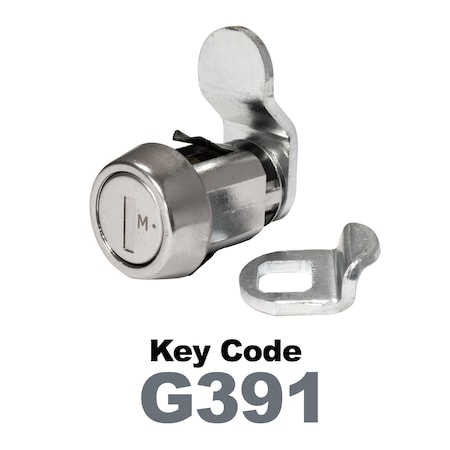 Global RV SS Compart. Lock, Cam/Blade Style, 7/8in Press in, Keyed to G391, Offset Blade to fit 5/8in Use,  CLB-391-78SI-SS